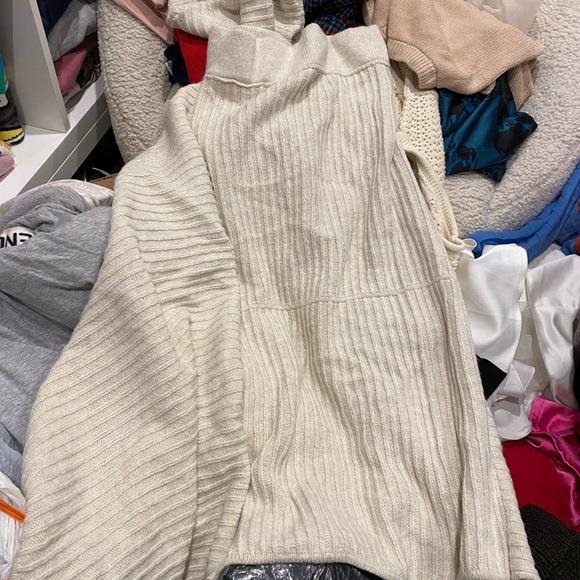 NWT MANGO Elegant Cream Knit Maxi Skirt - Picture 6 of 7